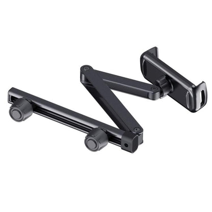 Telescopic Car Rear Pillow Phone Tablet Holder 3-Section Folding Headrest Bracket(Black) - Universal Car Holders by buy2fix | Online Shopping UK | buy2fix