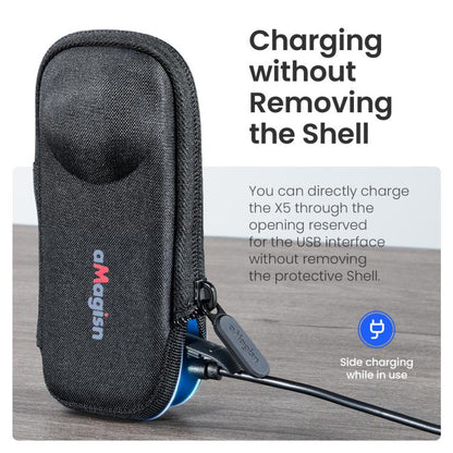 For Insta360 X5 Camera aMagisn Storage Bag Hard Shell Protective Case with Carabiner Clip - Case & Bags by aMagisn | Online Shopping UK | buy2fix
