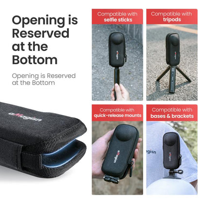 For Insta360 X5 Camera aMagisn Storage Bag Hard Shell Protective Case with Carabiner Clip - Case & Bags by aMagisn | Online Shopping UK | buy2fix