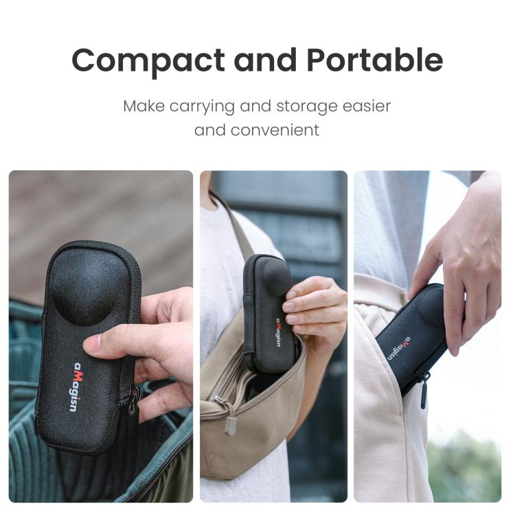 For Insta360 X5 Camera aMagisn Storage Bag Hard Shell Protective Case with Carabiner Clip - Case & Bags by aMagisn | Online Shopping UK | buy2fix