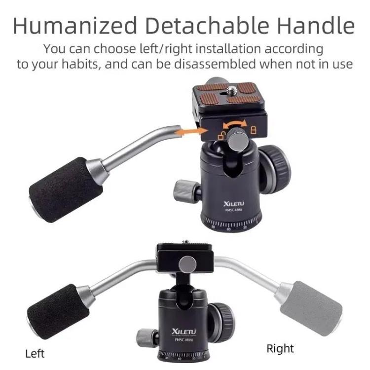 XILETU FM5C-MINI Adjustable 16.5-51cm Aluminum Tripod with 26mm Ball Head 6kg Load Capacity for 360-degree Panoramic Shooting - Tripods by XILETU | Online Shopping UK | buy2fix