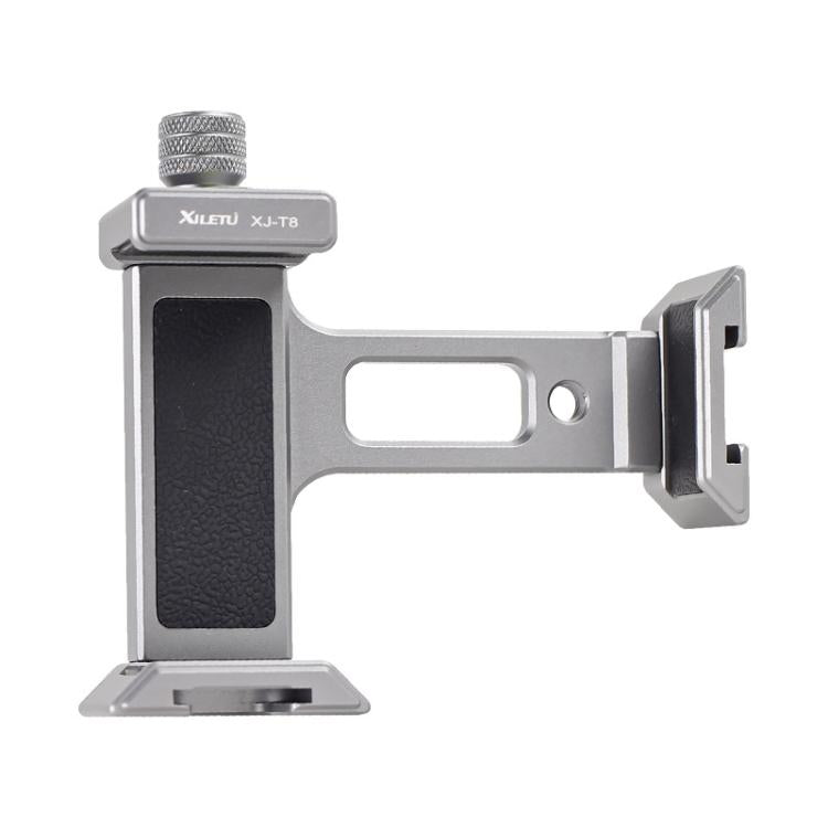 XILETU  XJ-T8 Metal Phone Holder Clamp With Cold Shoe 1/4-inch Screw Hole & Arca-Swiss Compatible Base(Gray) - Lens & Accessories by XILETU | Online Shopping UK | buy2fix