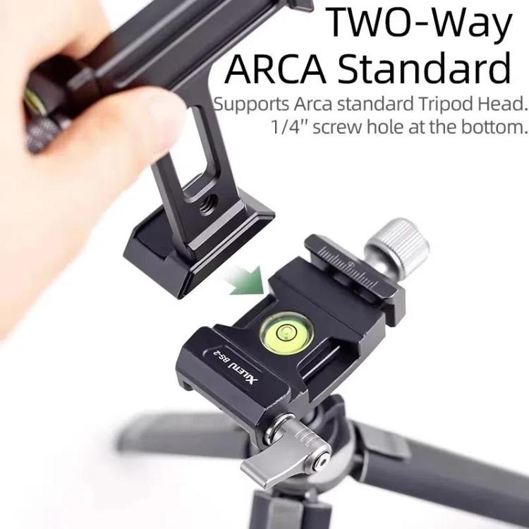 XILETU  XJ-T8 Metal Phone Holder Clamp With Cold Shoe 1/4-inch Screw Hole & Arca-Swiss Compatible Base(Black) - Lens & Accessories by XILETU | Online Shopping UK | buy2fix