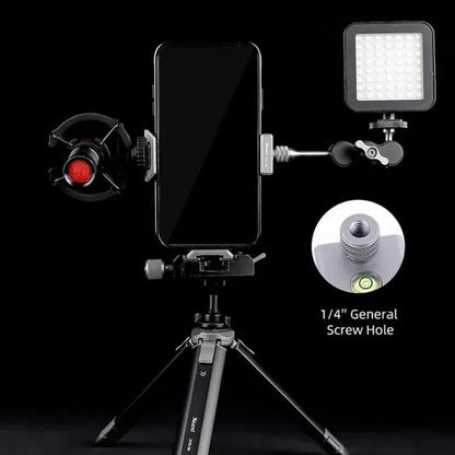 XILETU  XJ-T8 Metal Phone Holder Clamp With Cold Shoe 1/4-inch Screw Hole & Arca-Swiss Compatible Base(Black) - Lens & Accessories by XILETU | Online Shopping UK | buy2fix