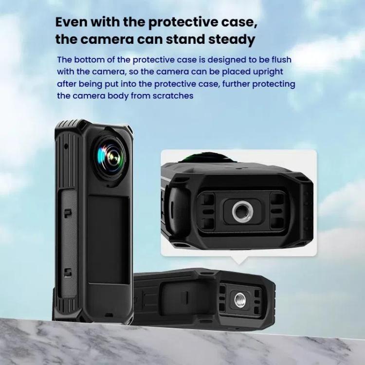 For Insta360 X5 Camera Silicone Cover Case With Lens Cap Shockproof Protective Shell(Black) - Case & Bags by buy2fix | Online Shopping UK | buy2fix