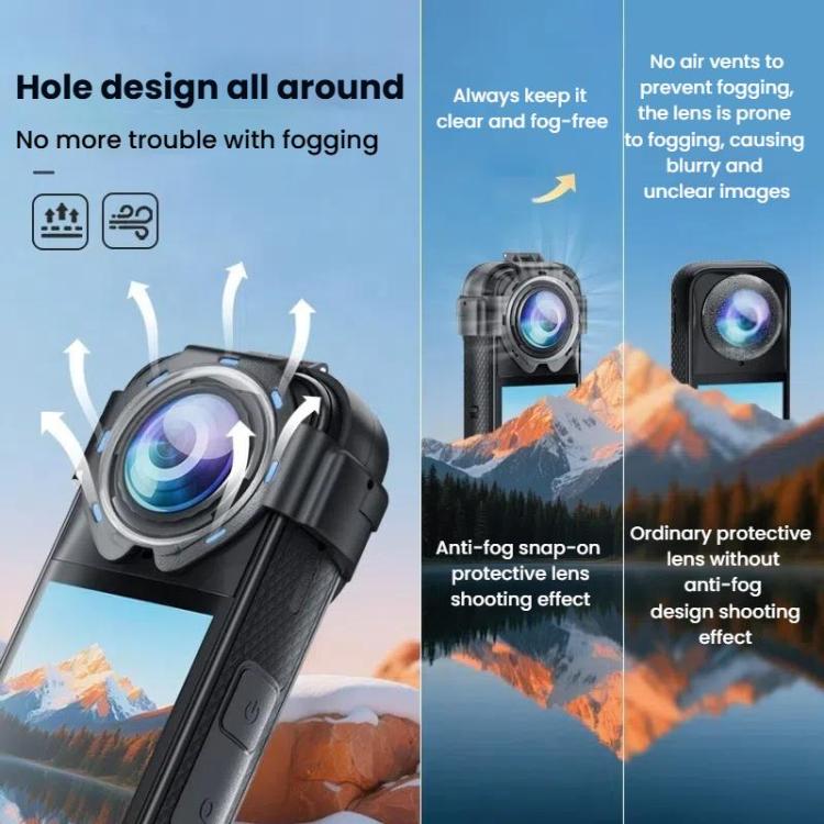 For Insta360 X5 Anti-Fog Snap-On Lens Protector Durable Glass Cover - Len Accessories by buy2fix | Online Shopping UK | buy2fix