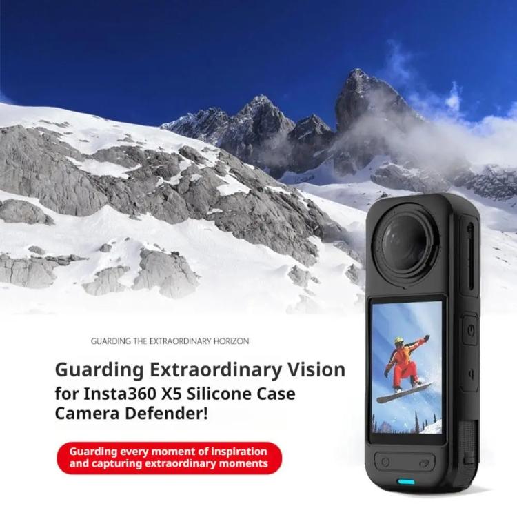 For Insta360 X5 Camera Silicone Case Body Cover Anti-dust and Stain-resistant Protective Shell(Black) - Case & Bags by buy2fix | Online Shopping UK | buy2fix