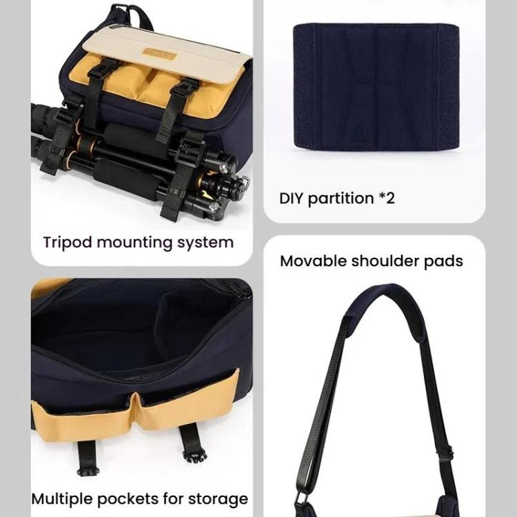 Cwatcun D191 Large Shoulder Camera Bag Waterproof Crossbody Microsingle DSLR Camera Messenger Bag - Strap Satchel by Cwatcun | Online Shopping UK | buy2fix