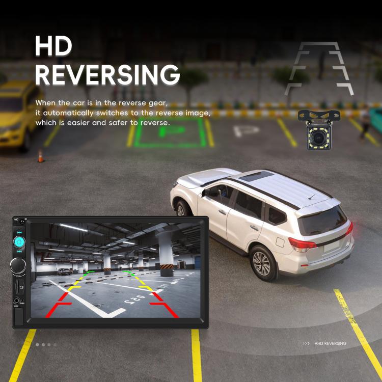 7 Inch Wired Carplay Dual Butt MP5 Player Bluetooth Big Screen Car Center Control, Spec: Standard+12 Light Camera - Car MP3 & MP4 & MP5 by buy2fix | Online Shopping UK | buy2fix