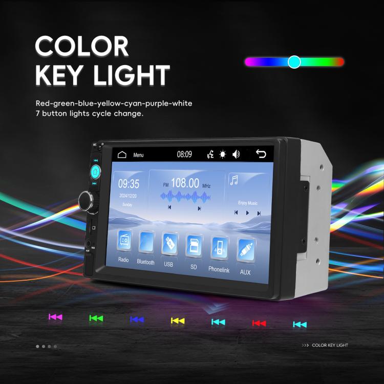 7 Inch Wired Carplay Dual Butt MP5 Player Bluetooth Big Screen Car Center Control, Spec: Standard - Car MP3 & MP4 & MP5 by buy2fix | Online Shopping UK | buy2fix