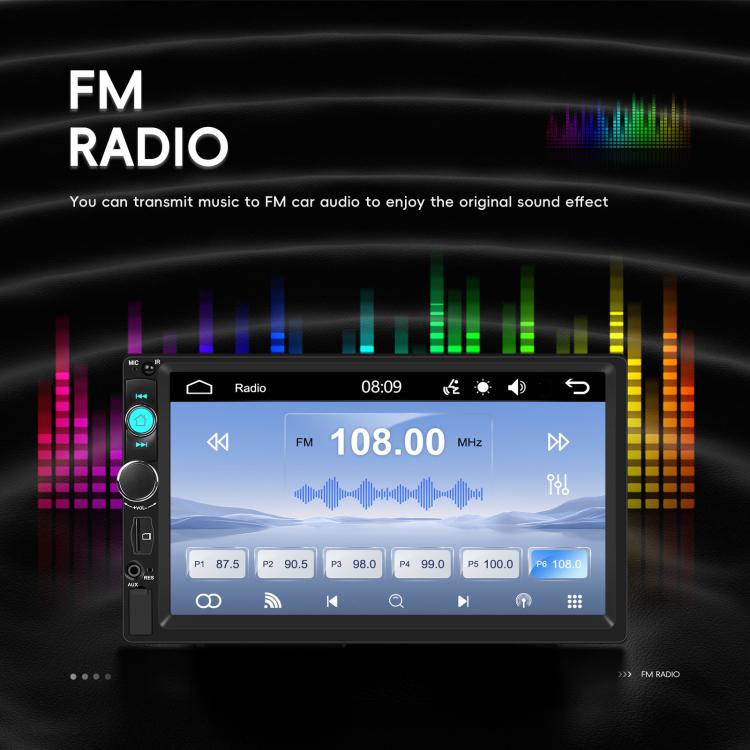 7 Inch Wired Carplay Dual Butt MP5 Player Bluetooth Big Screen Car Center Control, Spec: Standard+12 Light Camera - Car MP3 & MP4 & MP5 by buy2fix | Online Shopping UK | buy2fix