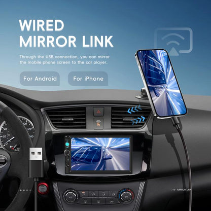 7 Inch Wired Carplay Dual Butt MP5 Player Bluetooth Big Screen Car Center Control, Spec: Standard+12 Light Camera - Car MP3 & MP4 & MP5 by buy2fix | Online Shopping UK | buy2fix