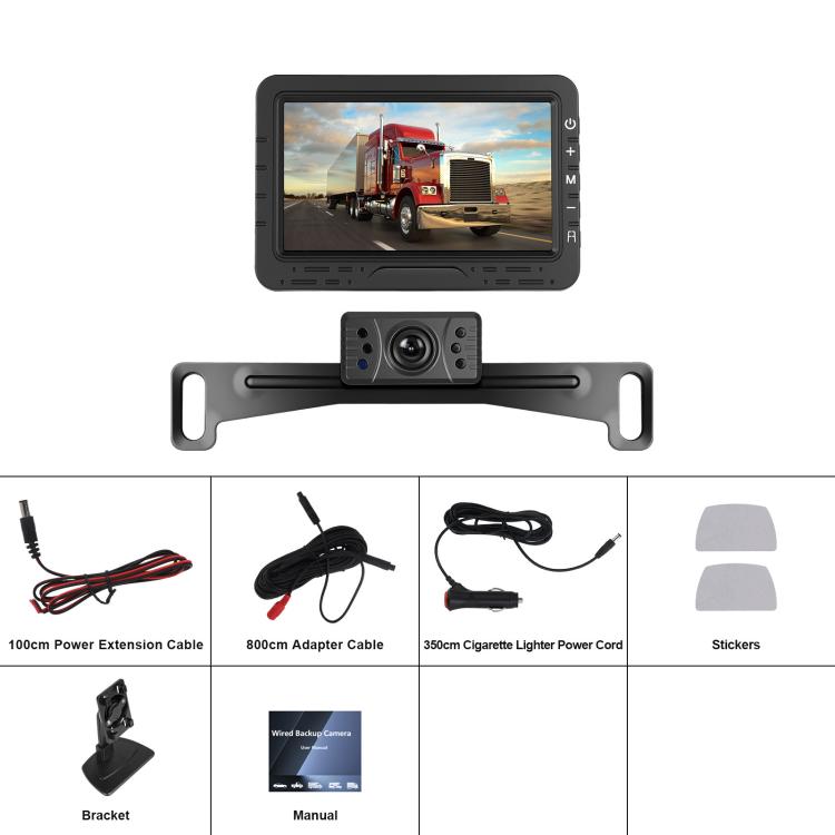 4.3 Inch Reversing Display Digital Wired HD 1 To 1 Set, Spec: Europe - Car Monitor by buy2fix | Online Shopping UK | buy2fix
