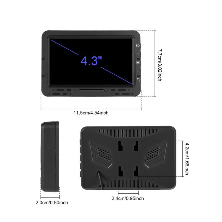 4.3 Inch Reversing Display Digital Wired HD 1 To 1 Set, Spec: North America - Car Monitor by buy2fix | Online Shopping UK | buy2fix