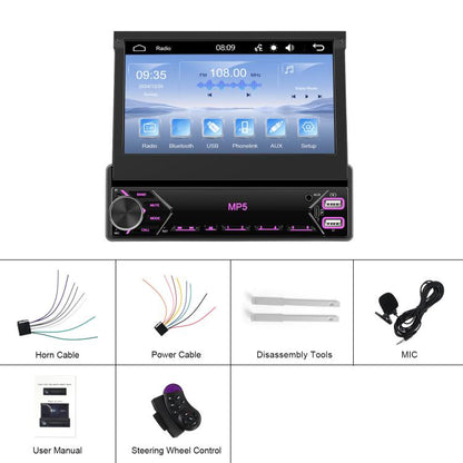 7 inch Universal Manual Retractable Screen Car MP5 Player Car Center Control All-in-One Wired Carplay, Spec: Standard - Car MP3 & MP4 & MP5 by buy2fix | Online Shopping UK | buy2fix
