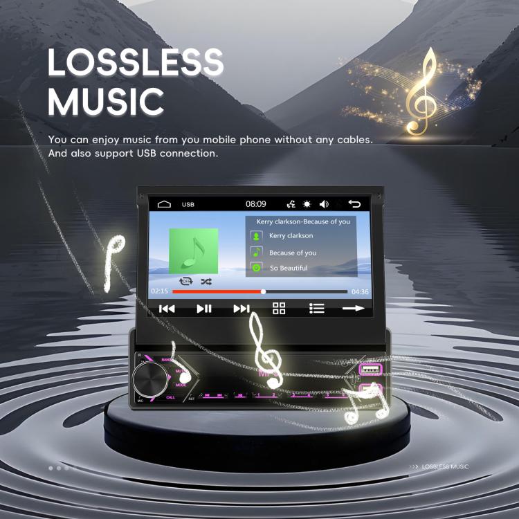 7 inch Universal Manual Retractable Screen Car MP5 Player Car Center Control All-in-One Wired Carplay, Spec: Standard+12 Light Camera - Car MP3 & MP4 & MP5 by buy2fix | Online Shopping UK | buy2fix