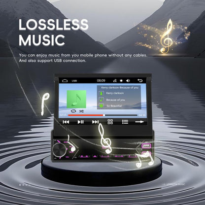 7 inch Universal Manual Retractable Screen Car MP5 Player Car Center Control All-in-One Wired Carplay, Spec: Standard+12 Light Camera - Car MP3 & MP4 & MP5 by buy2fix | Online Shopping UK | buy2fix