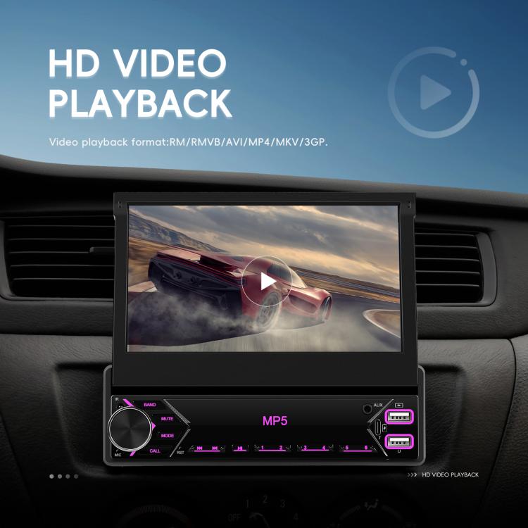 7 inch Universal Manual Retractable Screen Car MP5 Player Car Center Control All-in-One Wired Carplay, Spec: Standard - Car MP3 & MP4 & MP5 by buy2fix | Online Shopping UK | buy2fix