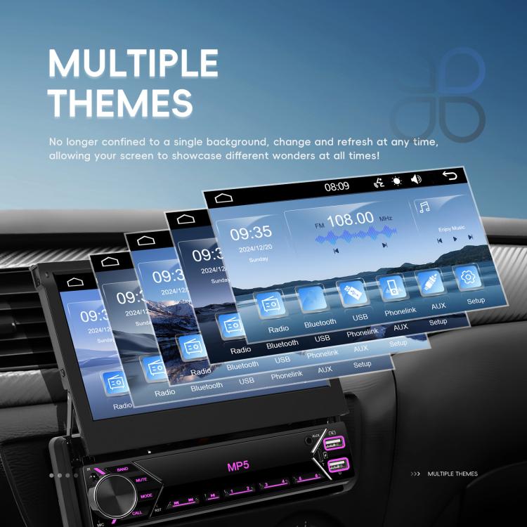 7 inch Universal Manual Retractable Screen Car MP5 Player Car Center Control All-in-One Wired Carplay, Spec: Standard+12 Light Camera - Car MP3 & MP4 & MP5 by buy2fix | Online Shopping UK | buy2fix