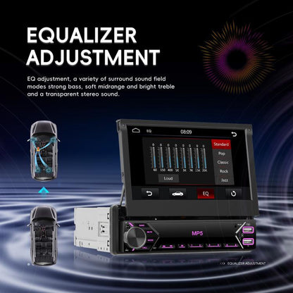 7 inch Universal Manual Retractable Screen Car MP5 Player Car Center Control All-in-One Wired Carplay, Spec: Standard+12 Light Camera - Car MP3 & MP4 & MP5 by buy2fix | Online Shopping UK | buy2fix