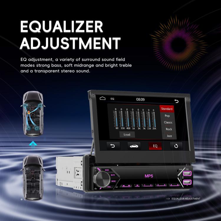 7 inch Universal Manual Retractable Screen Car MP5 Player Car Center Control All-in-One Wired Carplay, Spec: Standard - Car MP3 & MP4 & MP5 by buy2fix | Online Shopping UK | buy2fix