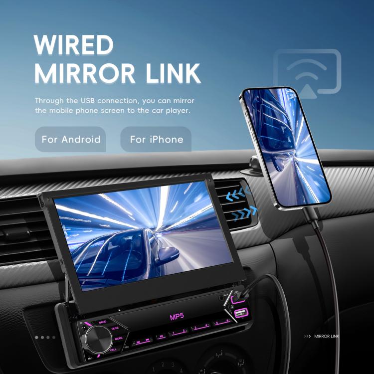 7 inch Universal Manual Retractable Screen Car MP5 Player Car Center Control All-in-One Wired Carplay, Spec: Standard - Car MP3 & MP4 & MP5 by buy2fix | Online Shopping UK | buy2fix