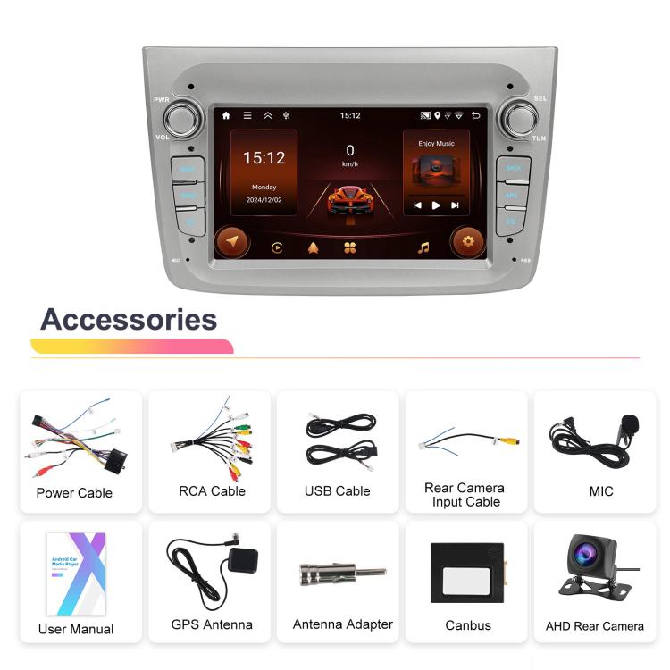 For Alfa Romeo MITO 2008-2016 7 inch Horizontal Screen Android 15 Carplay Car Center Control Integrated Machine, Memory: 2+64G(Standard+AHD Camera) - Car MP3 & MP4 & MP5 by buy2fix | Online Shopping UK | buy2fix