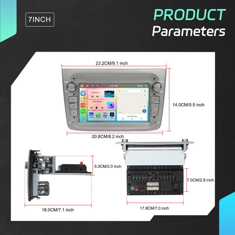 For Alfa Romeo MITO 2008-2016 7 inch Horizontal Screen Android 15 Carplay Car Center Control Integrated Machine, Memory: 4+64G(Standard) - Car MP3 & MP4 & MP5 by buy2fix | Online Shopping UK | buy2fix