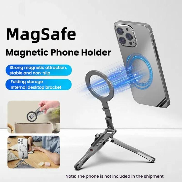 Magsafe Mobile Phone Magnetic Holder Desktop Tripod(Silver Gray) - Desktop Holder by buy2fix | Online Shopping UK | buy2fix
