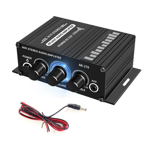 AK270 With DC Line Car Home Stereo Mini Amplifier - Car Amplifiers by buy2fix | Online Shopping UK | buy2fix