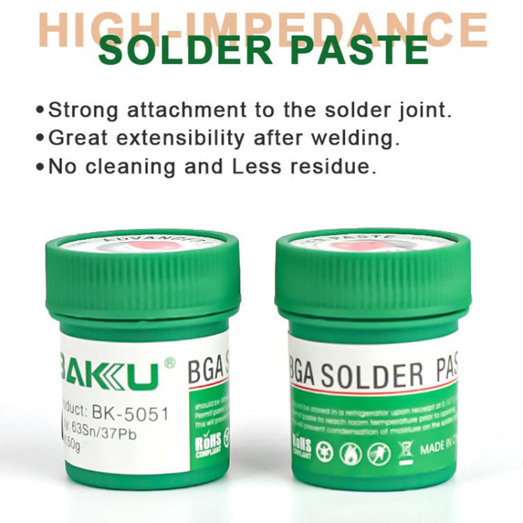 BAKU BK-5051 BGA Solder Paste for Mobile Phone Repair 50g Tin 25-45 Microns 63Sn/37Pb - Soldering Paste by BAKU | Online Shopping UK | buy2fix