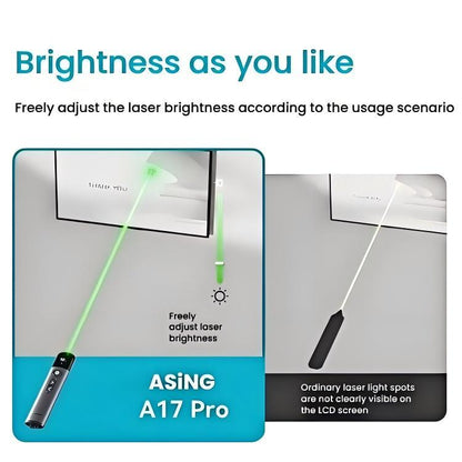 ASiNG A17 Pro Dual Mode Wireless Laser Presentation Pointer - USB/Bluetooth Rechargeable Adjustable Brightness -  by ASiNG | Online Shopping UK | buy2fix