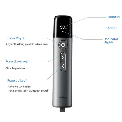 ASiNG A17 Pro Dual Mode Wireless Laser Presentation Pointer - USB/Bluetooth Rechargeable Adjustable Brightness -  by ASiNG | Online Shopping UK | buy2fix