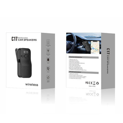 C17 Car Visor Bluetooth Hands Free 1 To 2 Large Volume Car Phone Speaker - Bluetooth Car Kits by buy2fix | Online Shopping UK | buy2fix