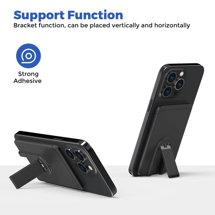 AhaStyle WG133 Adhesive Silicone Cell Phone Card Holder Phone Back Sticker Storage Bag(Black) - Adhesive Card Holders by AhaStyle | Online Shopping UK | buy2fix