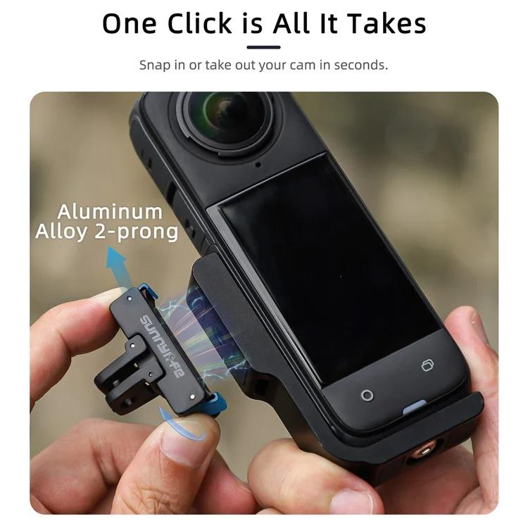 For Insta360 X5 / X4 Sunnylife X4-ZJ826 L-shape Conversion Bracket Magnetic Adaptor Expansion Accessory(Black) - Mount & Holder by Sunnylife | Online Shopping UK | buy2fix