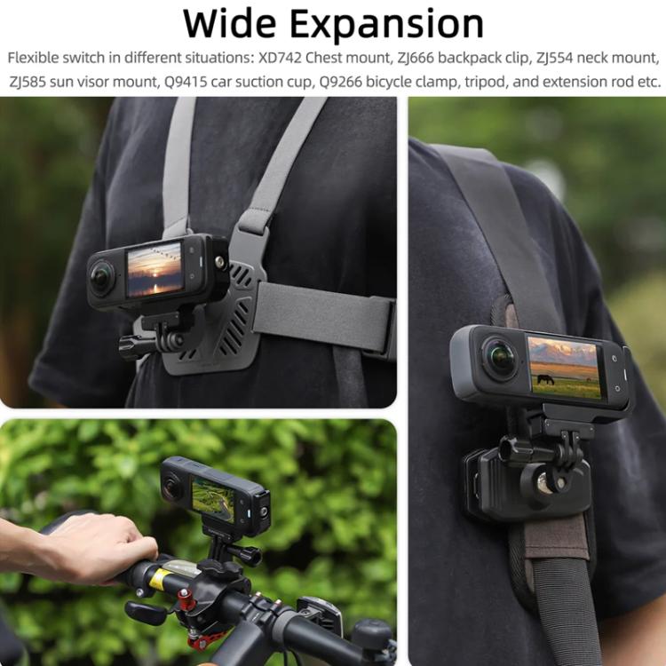 For Insta360 X5 / X4 Sunnylife X4-ZJ826 L-shape Conversion Bracket Magnetic Adaptor Expansion Accessory(Black) - Mount & Holder by Sunnylife | Online Shopping UK | buy2fix