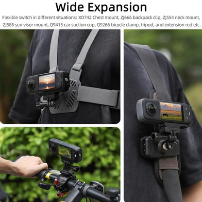 For Insta360 X5 / X4 Sunnylife X4-ZJ826 L-shape Conversion Bracket Magnetic Adaptor Expansion Accessory(Black) - Mount & Holder by Sunnylife | Online Shopping UK | buy2fix