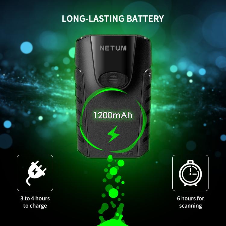 NETUM E800 2D QR Barcode Cell Phone Back Clip Portable Wireless Bluetooth Scanner - Portable Scanner by NETUM | Online Shopping UK | buy2fix