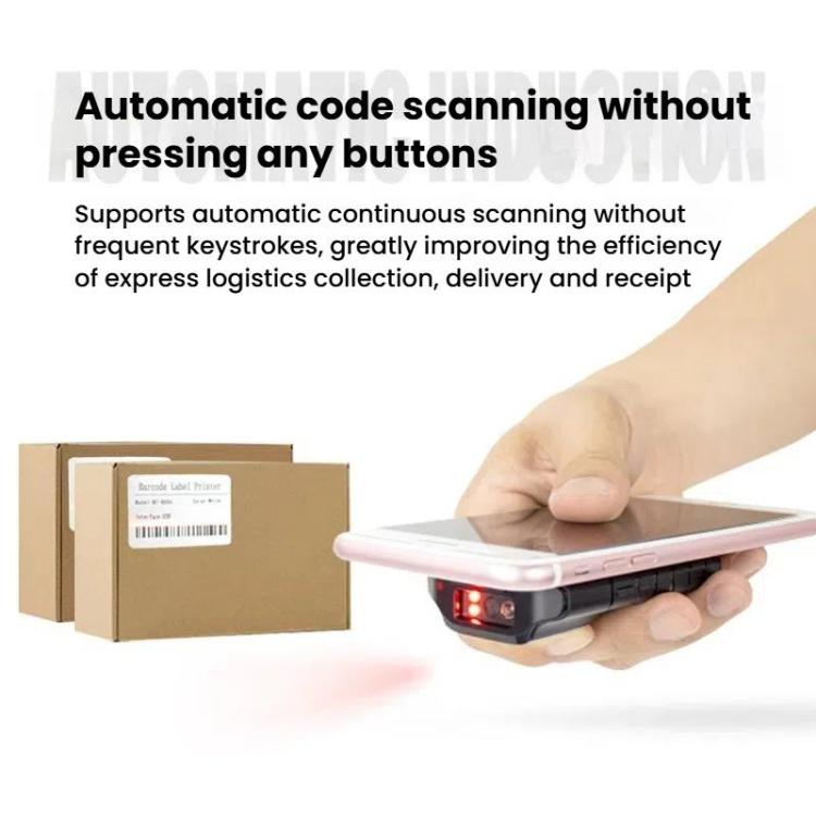 NETUM E800 2D QR Barcode Cell Phone Back Clip Portable Wireless Bluetooth Scanner - Portable Scanner by NETUM | Online Shopping UK | buy2fix