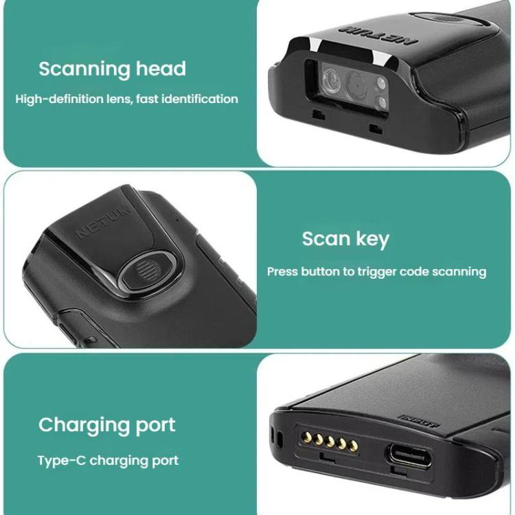 NETUM E800 2D QR Barcode Cell Phone Back Clip Portable Wireless Bluetooth Scanner - Portable Scanner by NETUM | Online Shopping UK | buy2fix