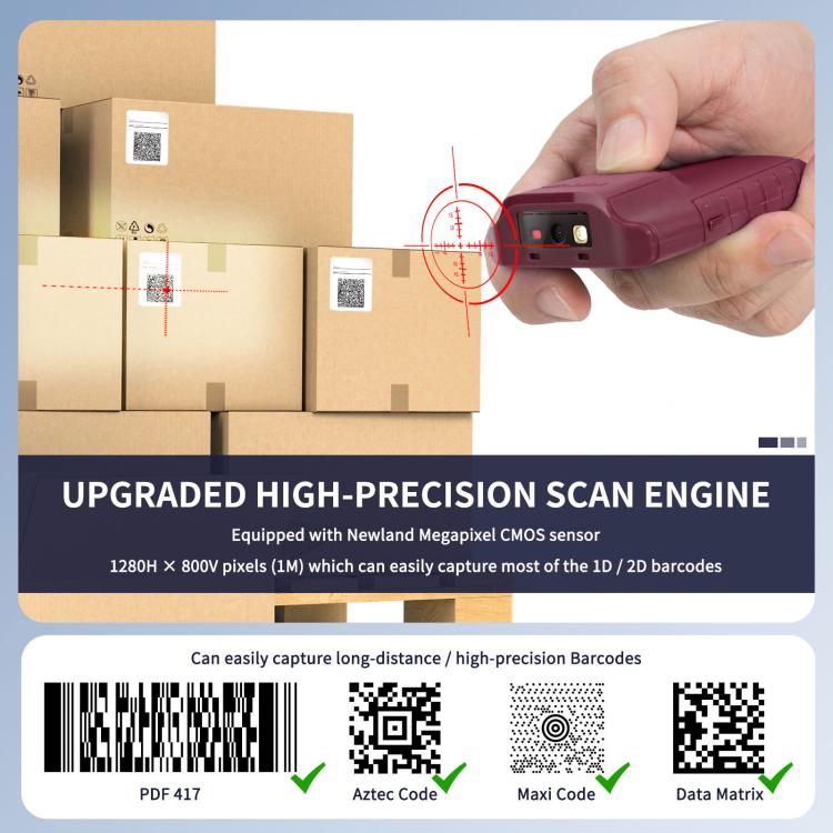 NETUM E900 Cell Phone Back Clip Portable 1/2 Code Wireless Bluetooth Scanner - Portable Scanner by NETUM | Online Shopping UK | buy2fix