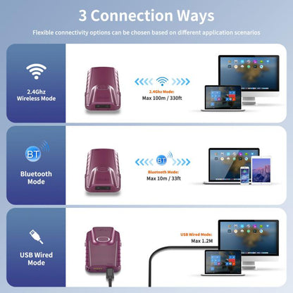 NETUM E900 Cell Phone Back Clip Portable 1/2 Code Wireless Bluetooth Scanner - Portable Scanner by NETUM | Online Shopping UK | buy2fix