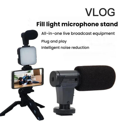 49 LEDs Streaming Lighting Kit for Phone All-in-One Video Recording Set with Tripod Stand &  Microphone AY-49 - Stand by buy2fix | Online Shopping UK | buy2fix