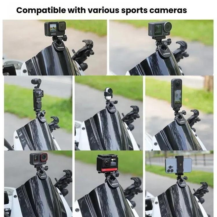 Sunnylife ZJ846 Sports Camera Universal Mount Motorcycle Windshield Clip(Black) - Mount & Holder by Sunnylife | Online Shopping UK | buy2fix