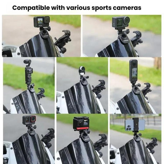 Sunnylife ZJ846 Sports Camera Universal Mount Motorcycle Windshield Clip(Black) - Mount & Holder by Sunnylife | Online Shopping UK | buy2fix