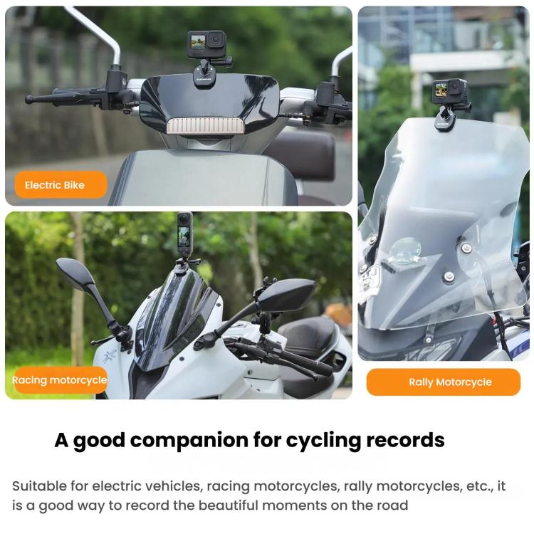 Sunnylife ZJ846 Sports Camera Universal Mount Motorcycle Windshield Clip(Black) - Mount & Holder by Sunnylife | Online Shopping UK | buy2fix