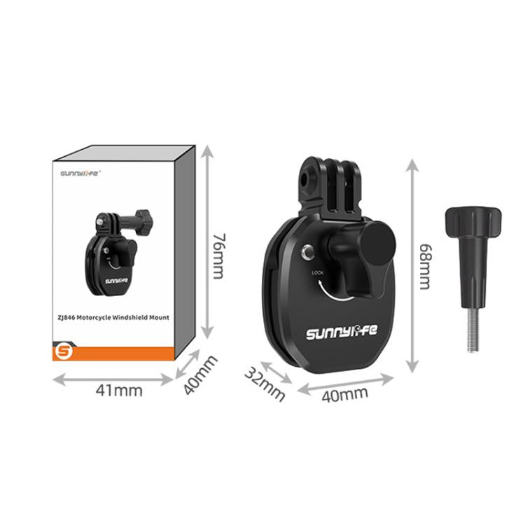 Sunnylife ZJ846 Sports Camera Universal Mount Motorcycle Windshield Clip(Black) - Mount & Holder by Sunnylife | Online Shopping UK | buy2fix