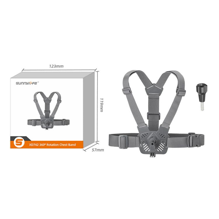 Sunnylife XD742 360 Degree Universal Sports Camera Chest Strap Mount(Gray) - Chest Belt by Sunnylife | Online Shopping UK | buy2fix