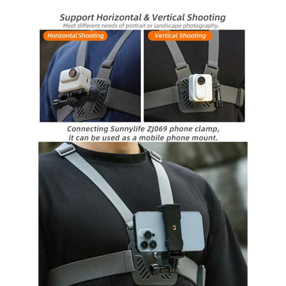 Sunnylife XD742 360 Degree Universal Sports Camera Chest Strap Mount(Gray) - Chest Belt by Sunnylife | Online Shopping UK | buy2fix